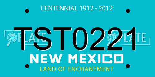 TST0221 New Mexico License Plate