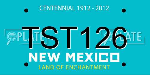 TST126 New Mexico License Plate