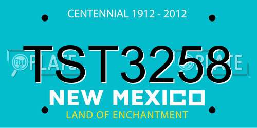 TST3258 New Mexico License Plate