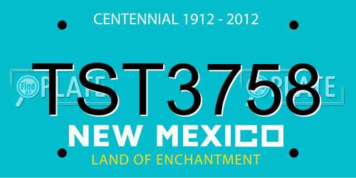 TST3758 New Mexico License Plate
