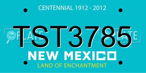TST3785 New Mexico License Plate