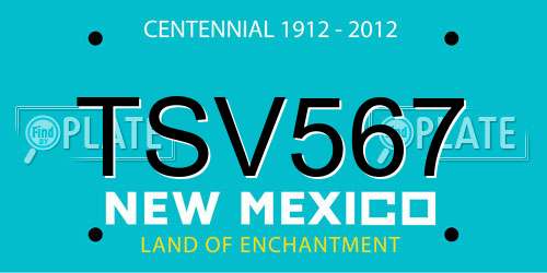 TSV567 New Mexico License Plate
