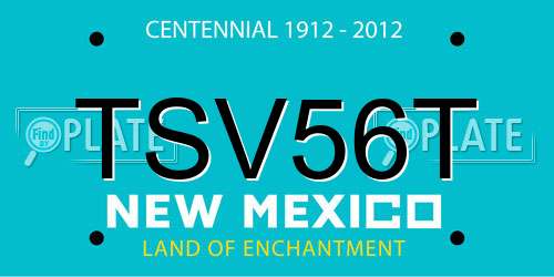 TSV56T New Mexico License Plate