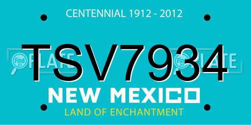 TSV7934 New Mexico License Plate