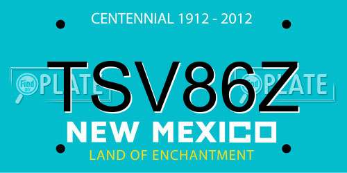 TSV86Z New Mexico License Plate