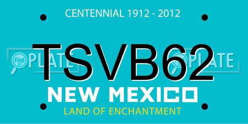 TSVB62 New Mexico License Plate