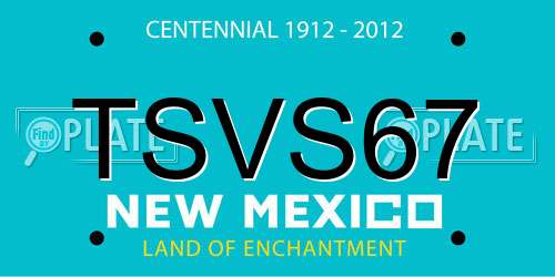 TSVS67 New Mexico License Plate