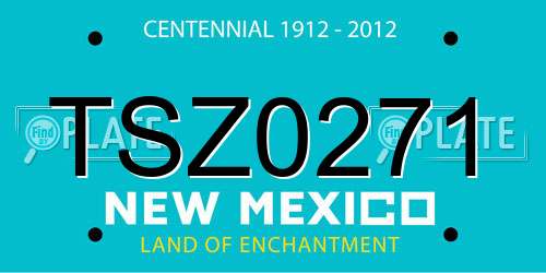 TSZ0271 New Mexico License Plate