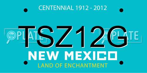 TSZ12G New Mexico License Plate