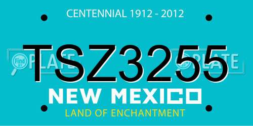 TSZ3255 New Mexico License Plate