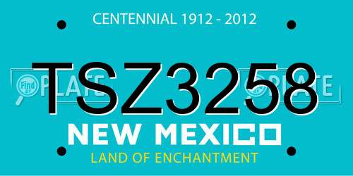 TSZ3258 New Mexico License Plate