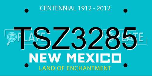 TSZ3285 New Mexico License Plate