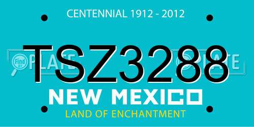 TSZ3288 New Mexico License Plate