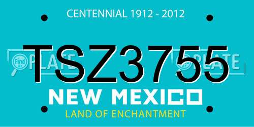 TSZ3755 New Mexico License Plate