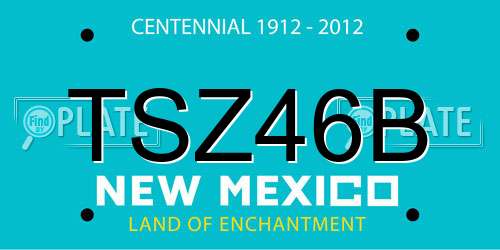 TSZ46B New Mexico License Plate