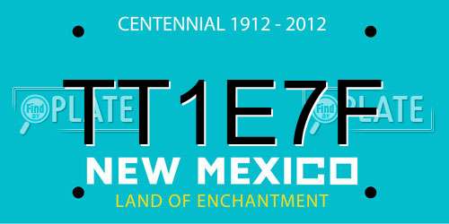 TT1E7F New Mexico License Plate