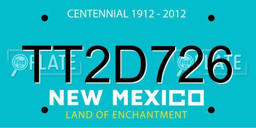 TT2D726 New Mexico License Plate