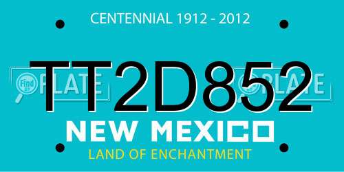 TT2D852 New Mexico License Plate