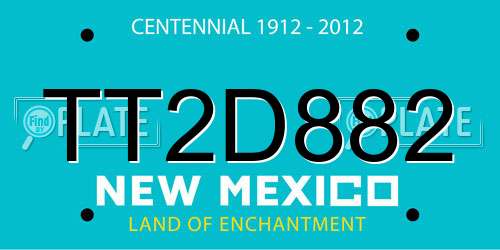 TT2D882 New Mexico License Plate
