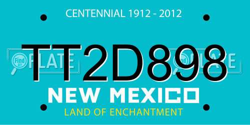 TT2D898 New Mexico License Plate