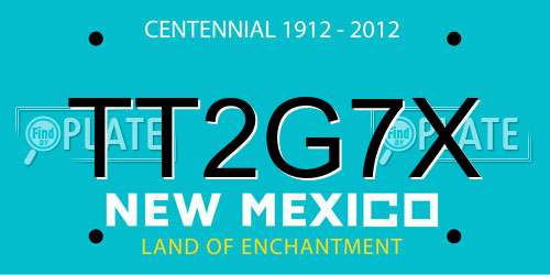 TT2G7X New Mexico License Plate