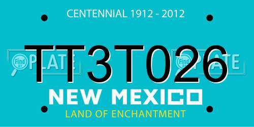 TT3T026 New Mexico License Plate