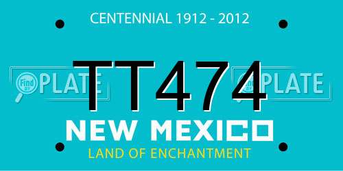 TT474 New Mexico License Plate