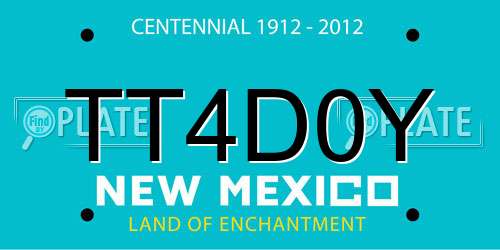 TT4D0Y New Mexico License Plate