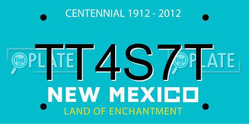 TT4S7T New Mexico License Plate