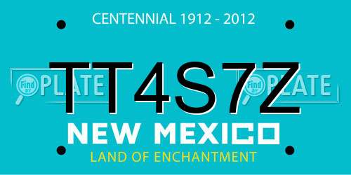TT4S7Z New Mexico License Plate