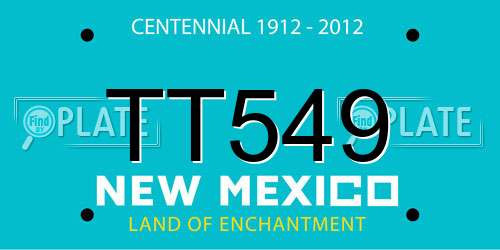 TT549 New Mexico License Plate