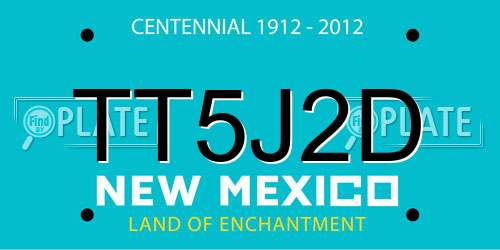 TT5J2D New Mexico License Plate