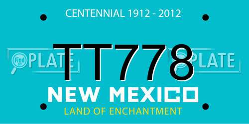 TT778 New Mexico License Plate