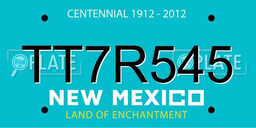 TT7R545 New Mexico License Plate