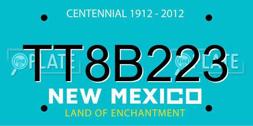 TT8B223 New Mexico License Plate