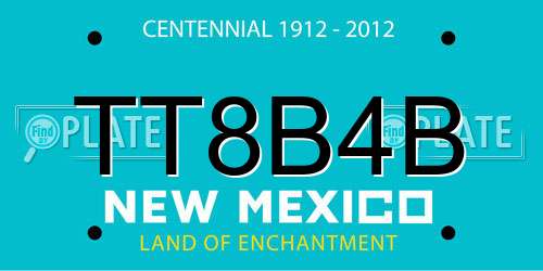 TT8B4B New Mexico License Plate