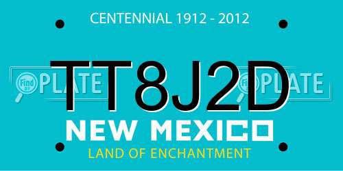 TT8J2D New Mexico License Plate