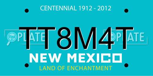 TT8M4T New Mexico License Plate