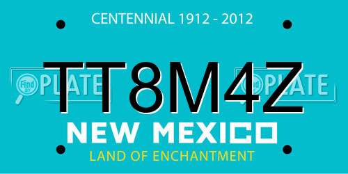 TT8M4Z New Mexico License Plate