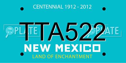 TTA522 New Mexico License Plate