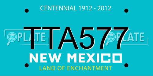 TTA577 New Mexico License Plate