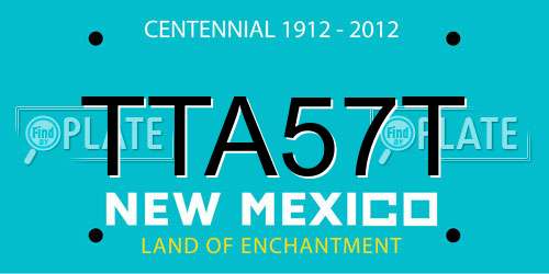 TTA57T New Mexico License Plate