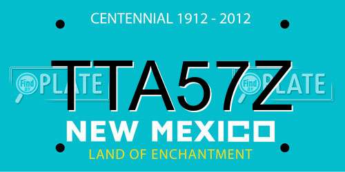 TTA57Z New Mexico License Plate