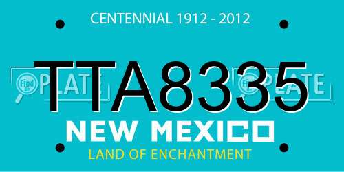 TTA8335 New Mexico License Plate