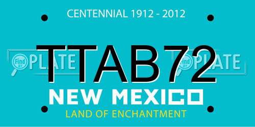 TTAB72 New Mexico License Plate