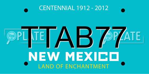 TTAB77 New Mexico License Plate