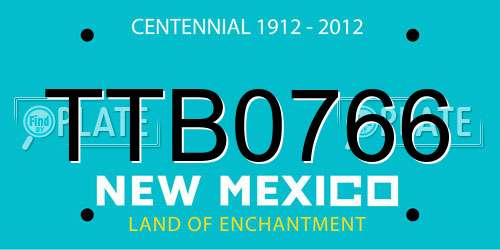 TTB0766 New Mexico License Plate