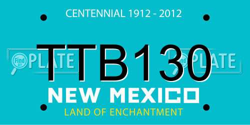 TTB130 New Mexico License Plate