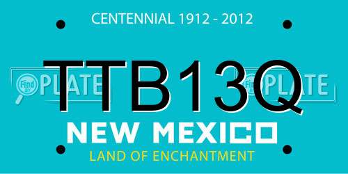 TTB13Q New Mexico License Plate