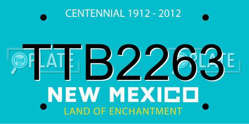 TTB2263 New Mexico License Plate
